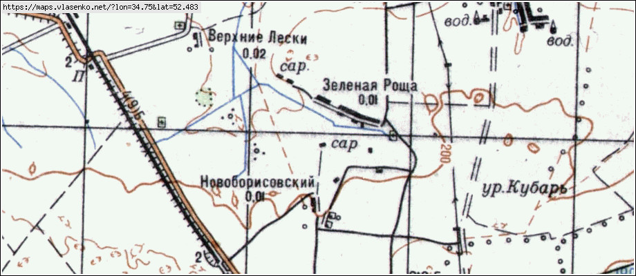 Карта ЗЕЛЕНАЯ РОЩА, Брянская область, Комаричский район