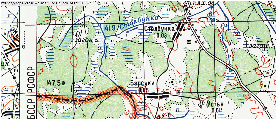 Карта ГОРОДОК, Брянская область, Красногорский район