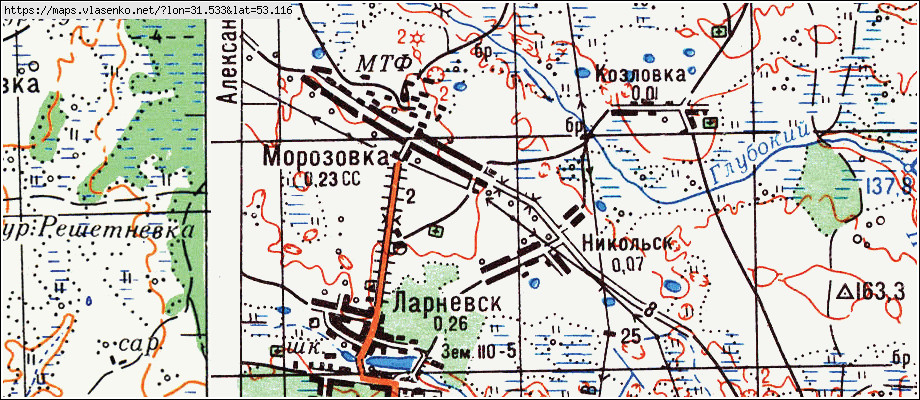 Карта КОМАРЫ, Брянская область, Красногорский район
