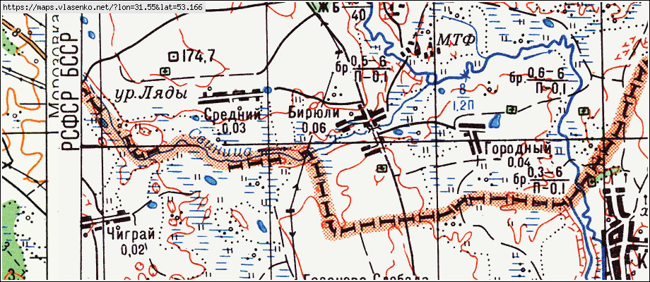 Карта КОЗЛОВКА, Брянская область, Красногорский район