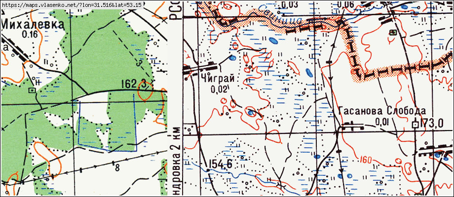 Карта ЛАРНЕВСК, Брянская область, Красногорский район