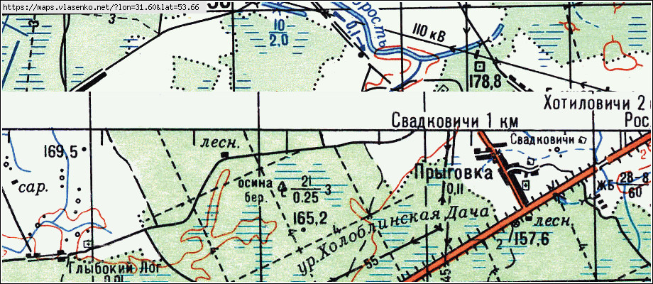 Карта ПАЛУЖСКАЯ РУДНЯ, Брянская область, Красногорский район