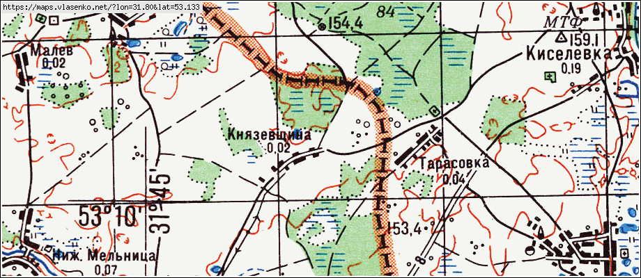 Карта ПРОГРЕСС, Брянская область, Красногорский район
