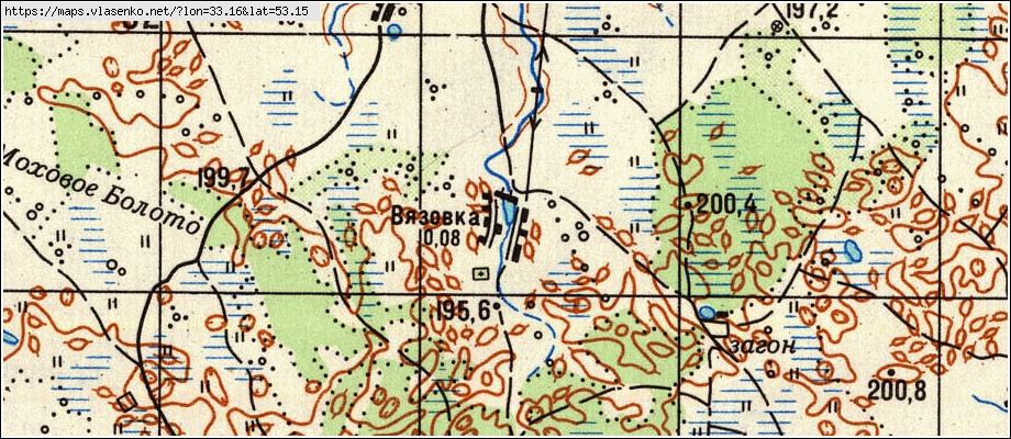 Карта ГРИНЕВКА, Брянская область, Мглинский район