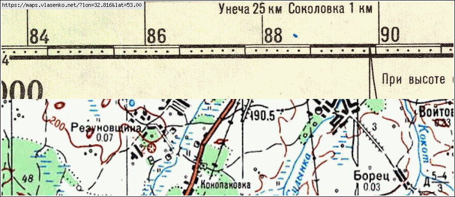 Карта КОНОПАКОВКА, Брянская область, Мглинский район