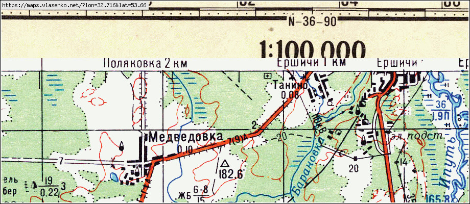 Карта КРАСНЫЙ ОКТЯБРЬ, Брянская область, Мглинский район