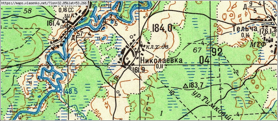 Карта НИКОЛАЕВКА, Брянская область, Мглинский район