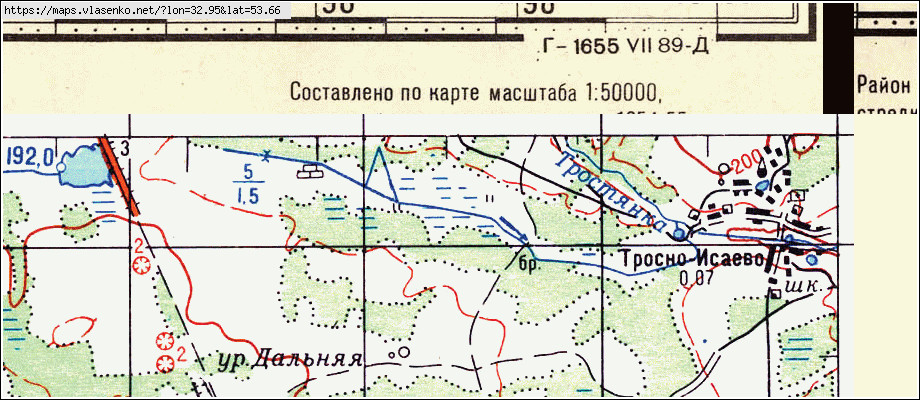 Карта ВЕЛЮХАНЫ, Брянская область, Мглинский район