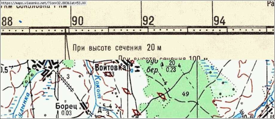 Карта ВОЙТОВКА, Брянская область, Мглинский район
