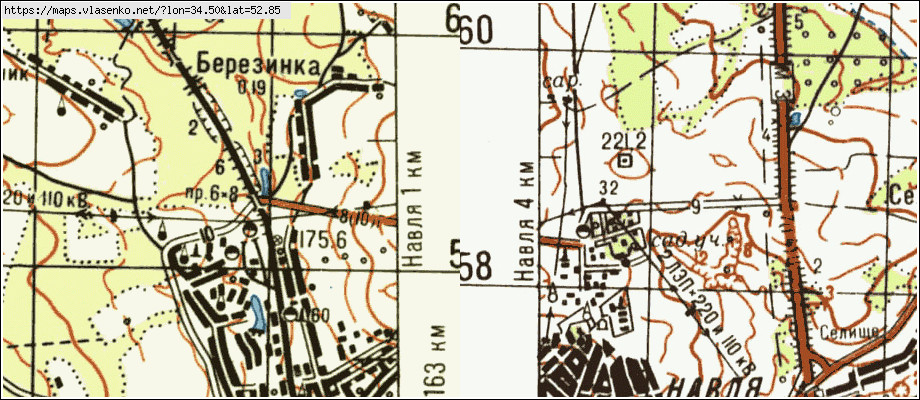 Карта БЕРЕЗИНКА, Брянская область, Навлинский район