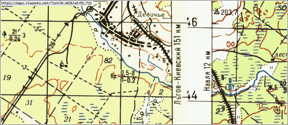 Карта БОРЩЕВО, Брянская область, Навлинский район