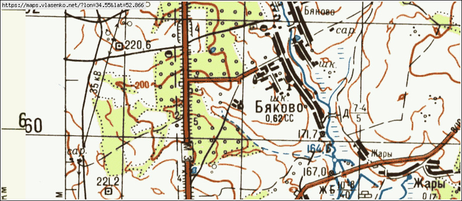 Карта БЯКОВО, Брянская область, Навлинский район