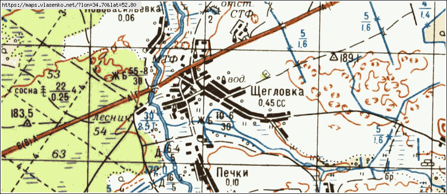 Карта ЩЕГЛОВКА, Брянская область, Навлинский район
