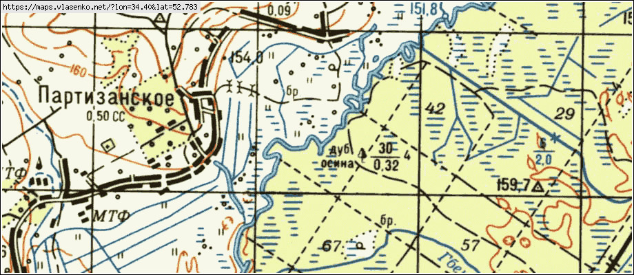 Карта КРАСНЫЙ КУРГАН, Брянская область, Навлинский район