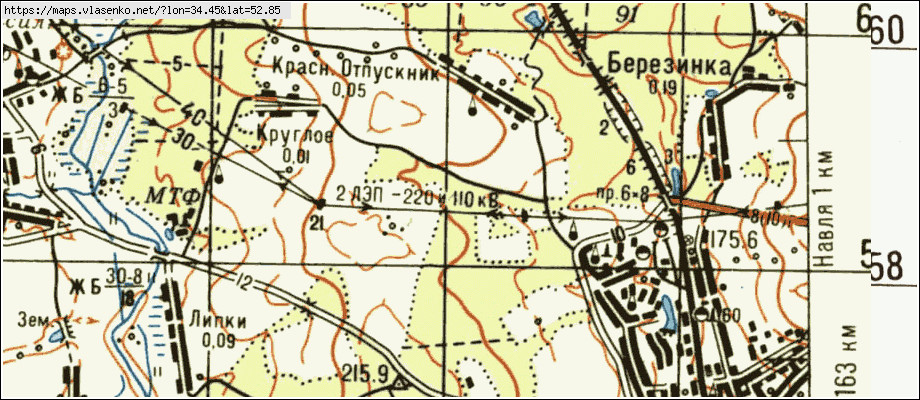 Карта КРАСНЫЙ ОТПУСКНИК, Брянская область, Навлинский район