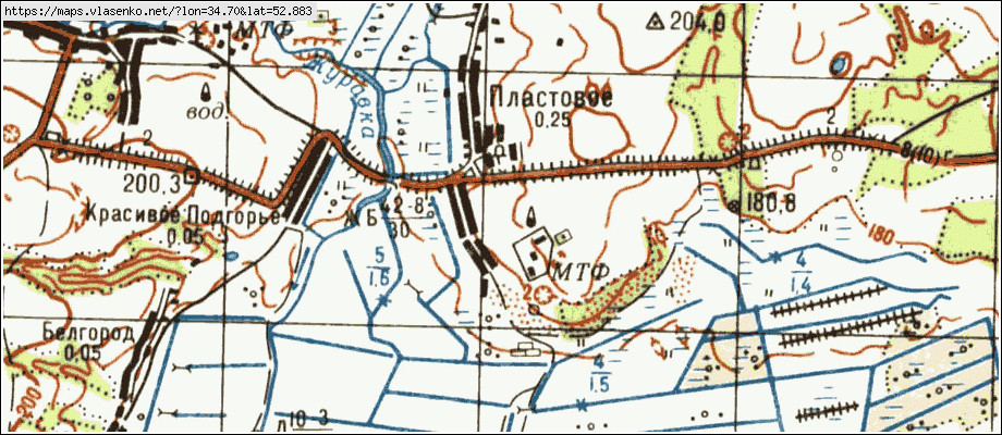 Карта ПЛАСТОВОЕ, Брянская область, Навлинский район