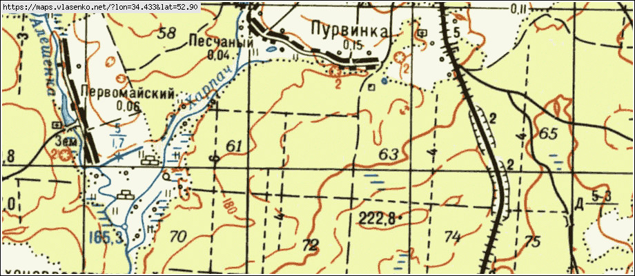 Карта ПУРВИНКА, Брянская область, Навлинский район