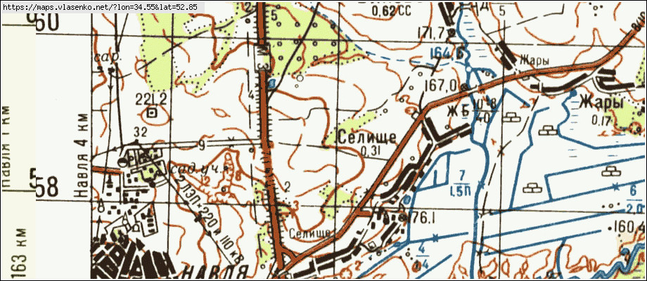 Карта СЕЛИЩЕ, Брянская область, Навлинский район