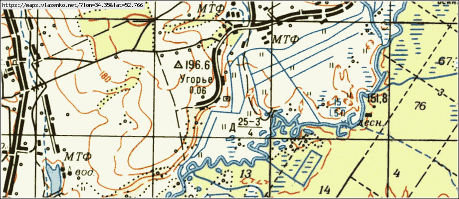 Карта УГОРЬЕ, Брянская область, Навлинский район
