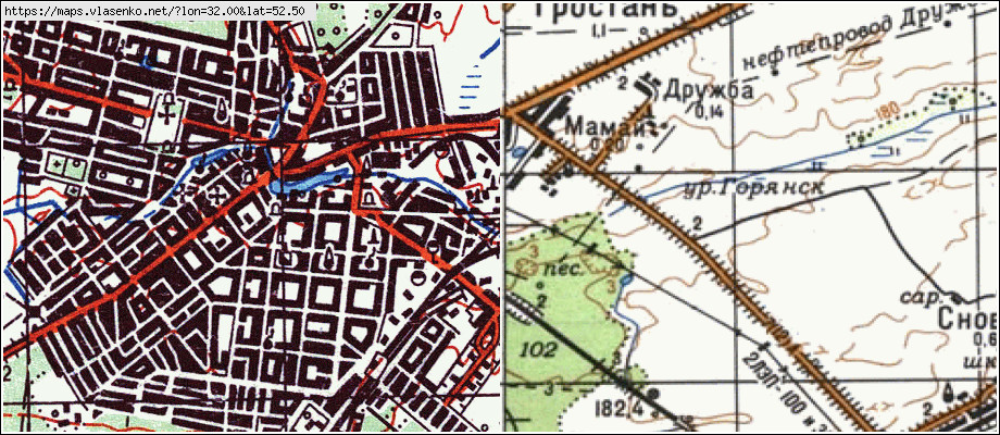 Карта МАМАЙ, Брянская область, Новозыбковский район