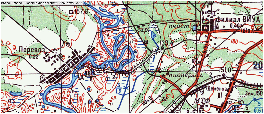 Карта ВЕРТЕБЫ, Брянская область, Новозыбковский район