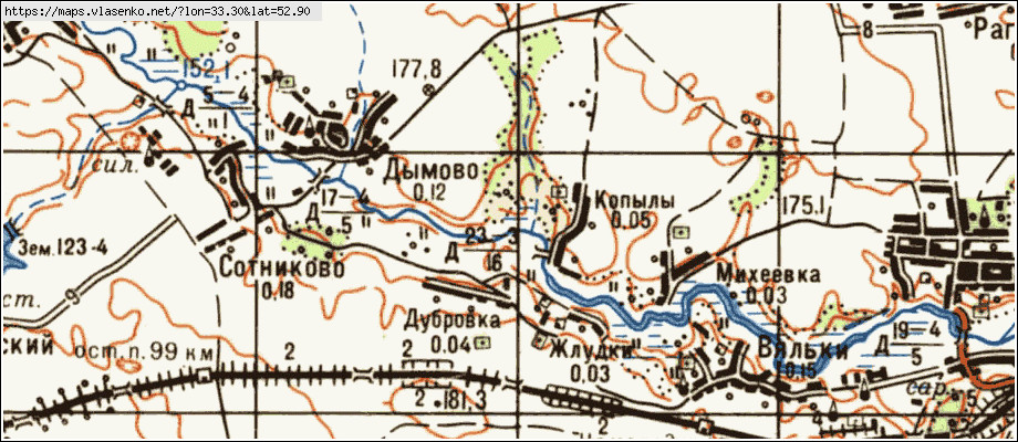 Карта ДУБРОВКА, Брянская область, Почепский район