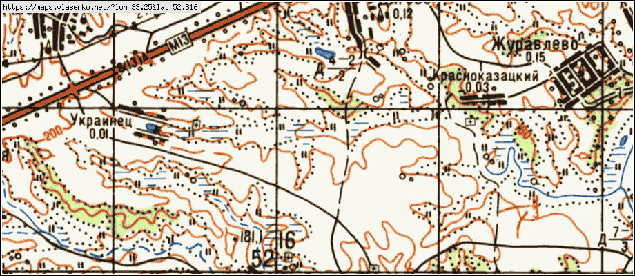 Карта ДЯГОВО, Брянская область, Почепский район