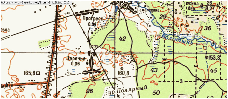 Карта ГАМАЛЕЕВКА, Брянская область, Почепский район