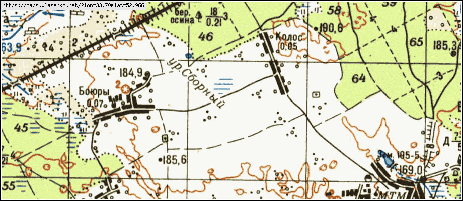 Карта КОЛОС, Брянская область, Почепский район