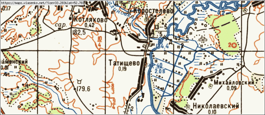 Карта КОРОСТЕЛЕВО, Брянская область, Почепский район