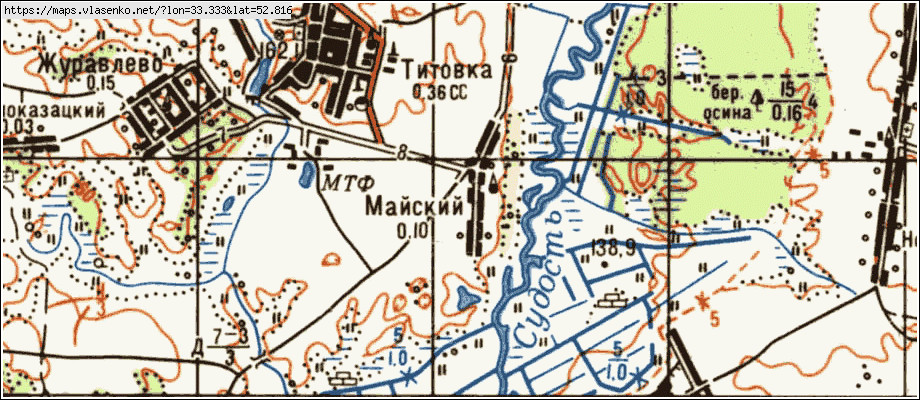 Карта МАЙСКИЙ, Брянская область, Почепский район