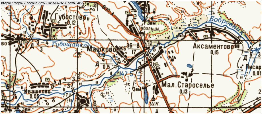 Карта МАЛОЕ СТАРОСЕЛЬЕ, Брянская область, Почепский район