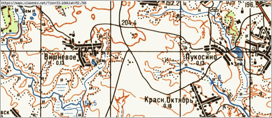 Карта МОСКОВСКИЙ, Брянская область, Почепский район