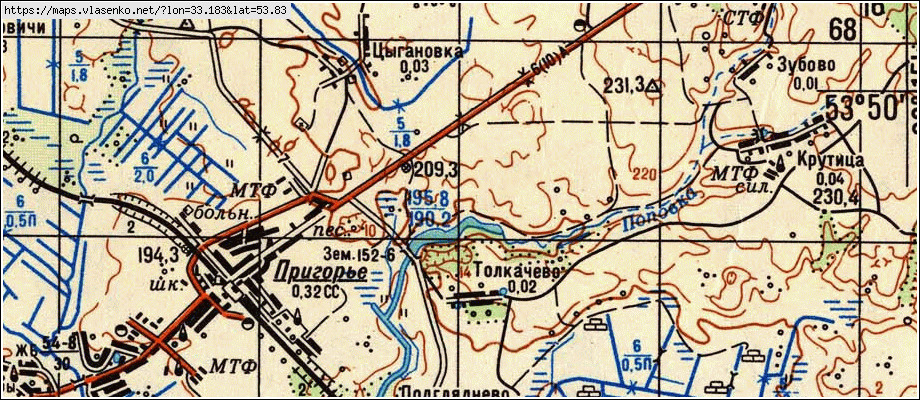 Карта НАДИНКА, Брянская область, Почепский район