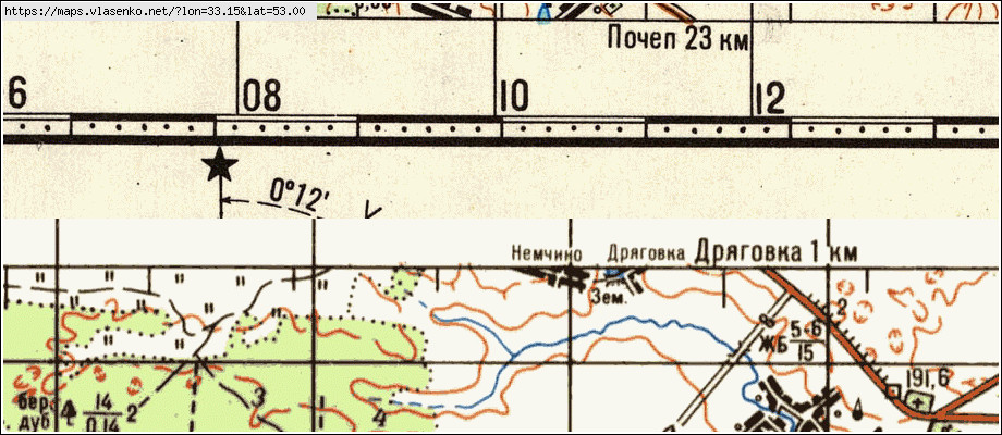 Карта НЕМЧИНО, Брянская область, Почепский район