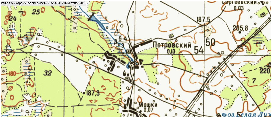 Карта ПЕТРОВСКИЙ, Брянская область, Почепский район