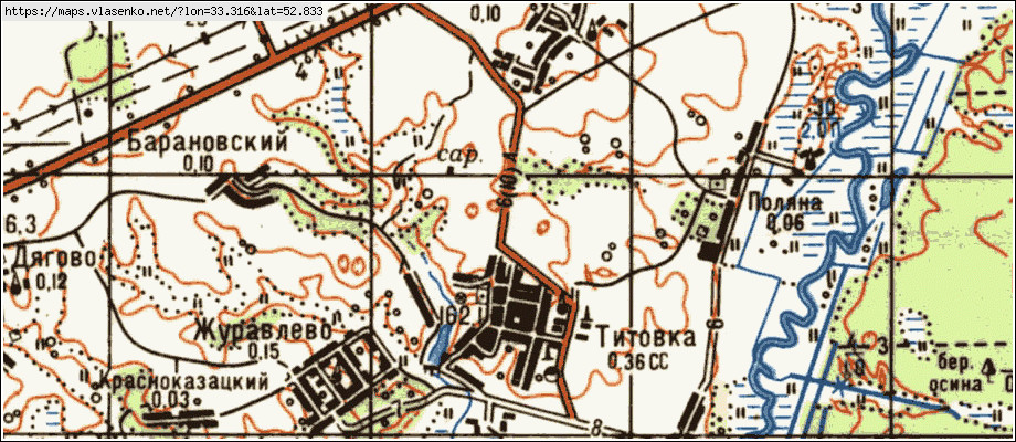 Карта ПОЧИНОК, Брянская область, Почепский район