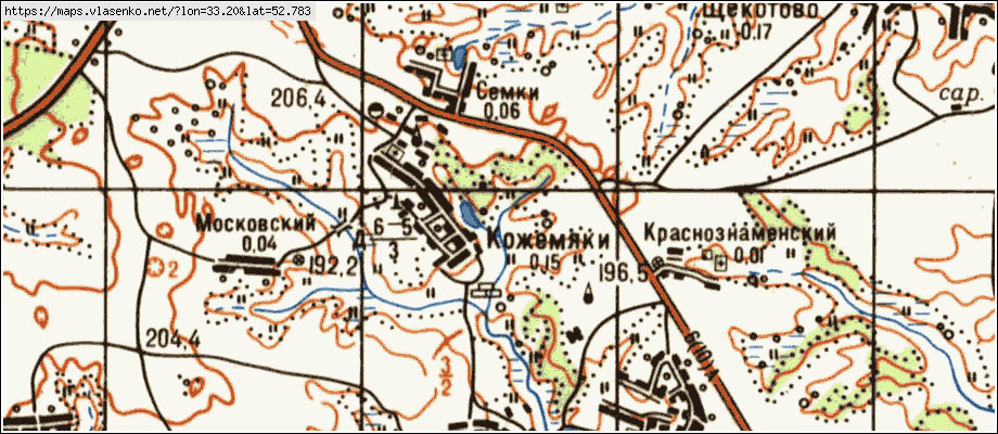 Карта ПОЛЯНА, Брянская область, Почепский район