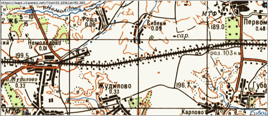 Карта СИБЕКИ, Брянская область, Почепский район