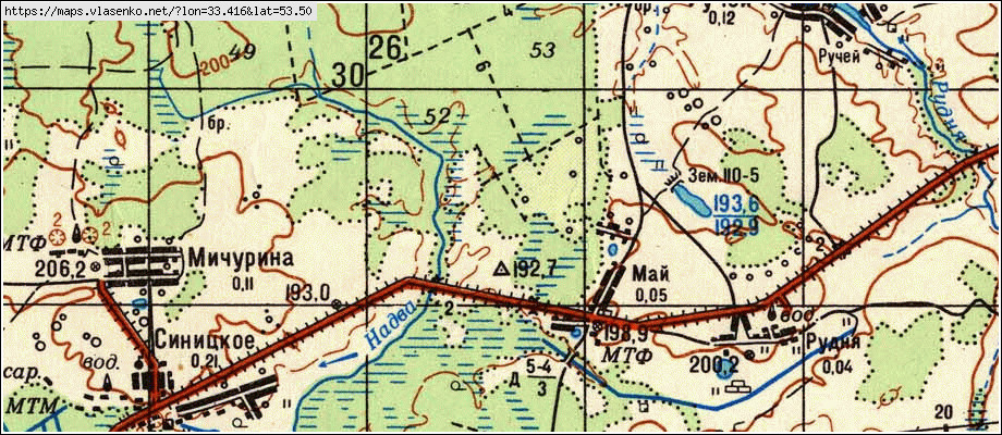 Карта ТЕЛЕШИ, Брянская область, Почепский район