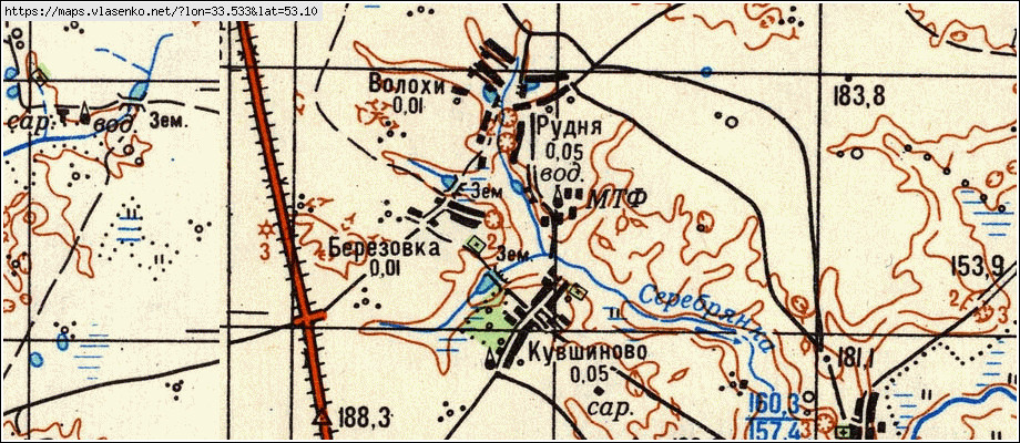Карта ВОЛОХИ, Брянская область, Почепский район