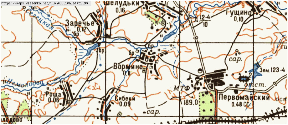 Карта ВОРМИНО, Брянская область, Почепский район
