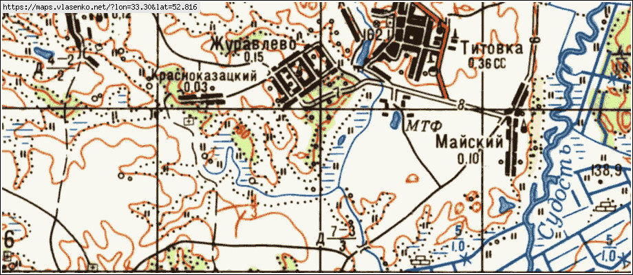 Карта ЖУРАВЛЕВО, Брянская область, Почепский район
