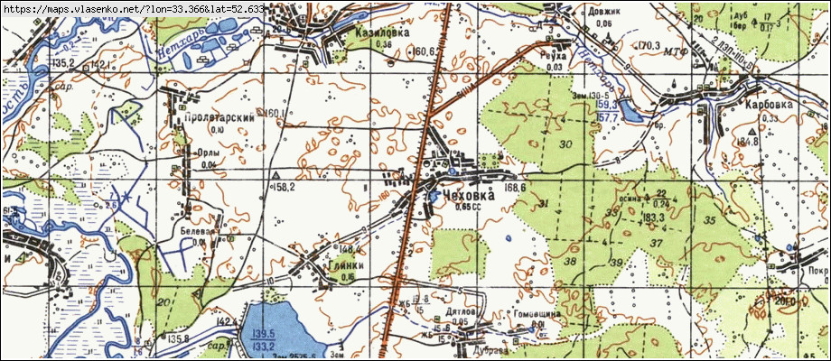 Карта ЧЕХОВКА, Брянская область, Погарский район