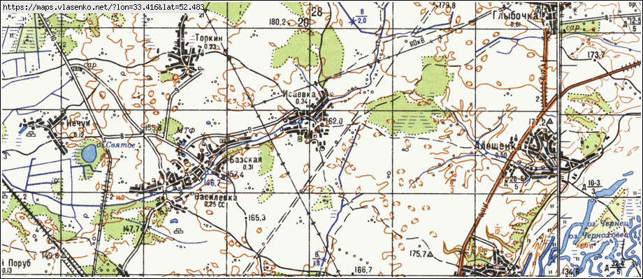 Карта ИСАЕВКА, Брянская область, Погарский район