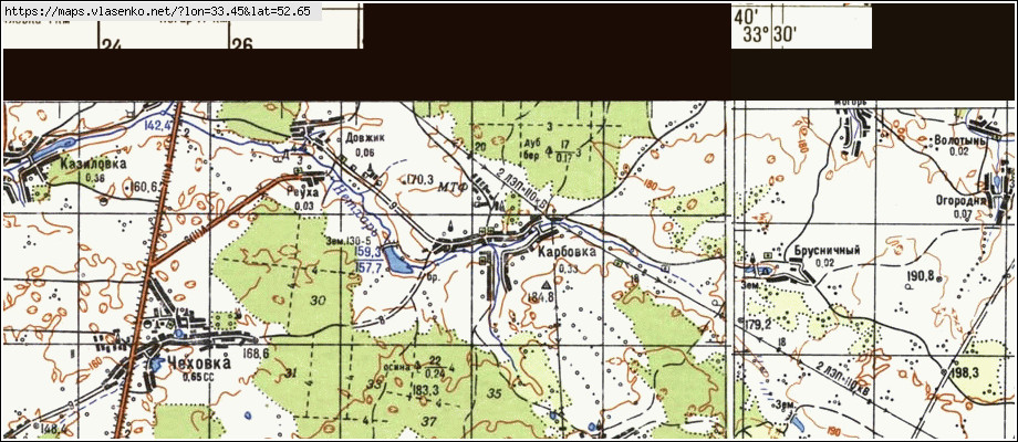 Карта КАРБОВКА, Брянская область, Погарский район
