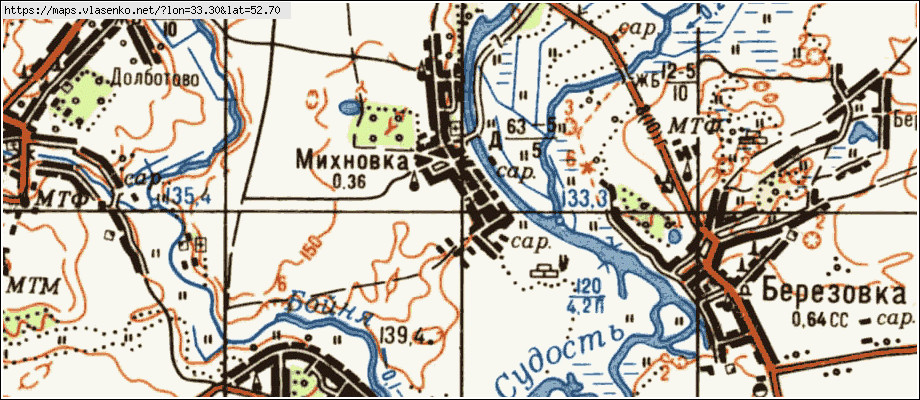 Карта МИХНОВКА, Брянская область, Погарский район