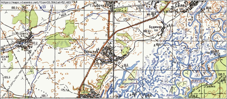 Карта ПЕСЧАНКИ, Брянская область, Погарский район