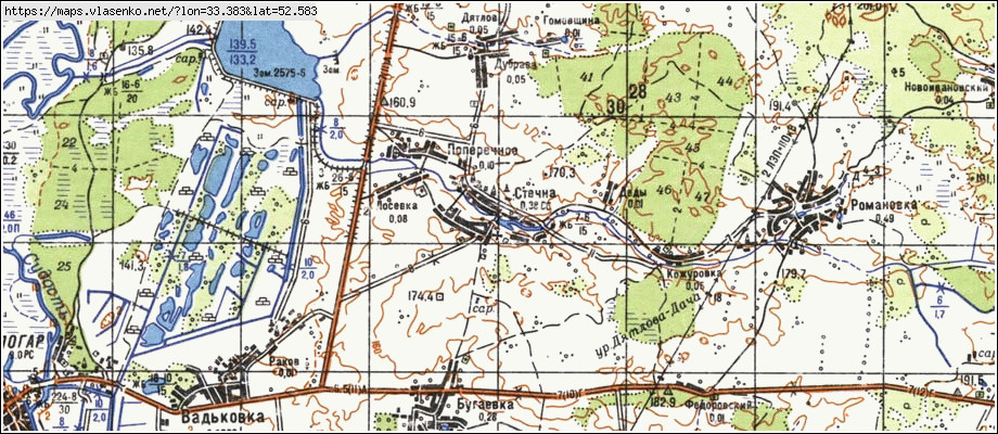 Карта СТЕЧНА, Брянская область, Погарский район