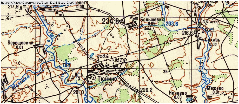 Карта БОЛЬШЕВИК, Брянская область, Рогнединский район